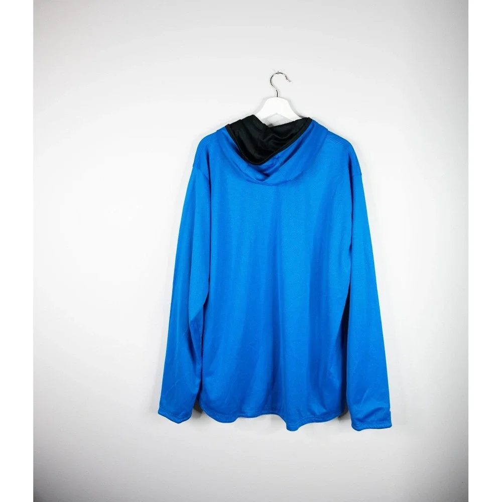 Vintage NIKE Hoodie Sweatshirt Blue Black Medium XL Reversible‎ Embroided Swoosh